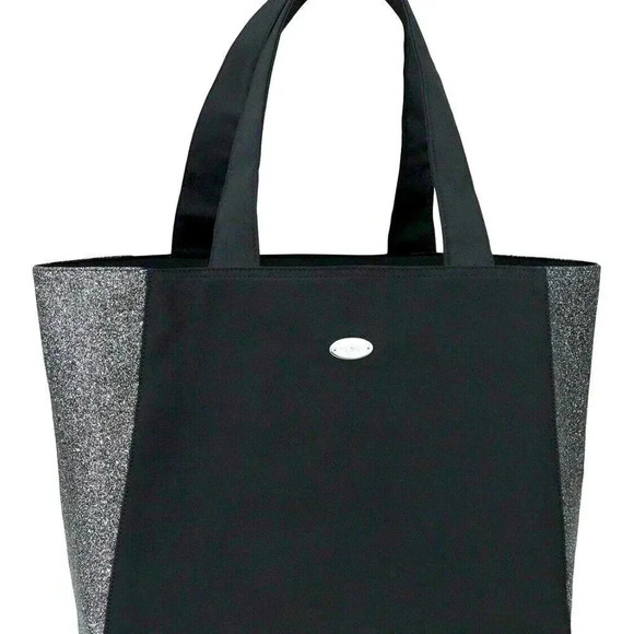 NWOT Coach Fragrance Tote Bag Black Silver Shimmer - Picture 1 of 8